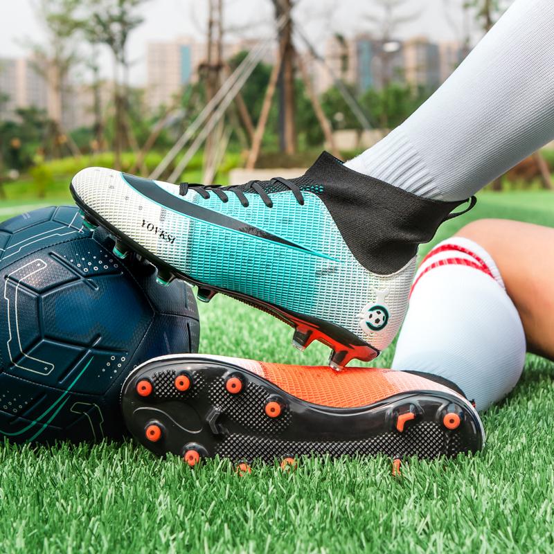 LSYAAAAA mới cao mắt cá chân giày bóng đá nam Breathable ngoài trời cao hàng đầu bóng đá khởi động nhân tạo sân bóng đá giày trẻ em AG nữ bóng đá giày