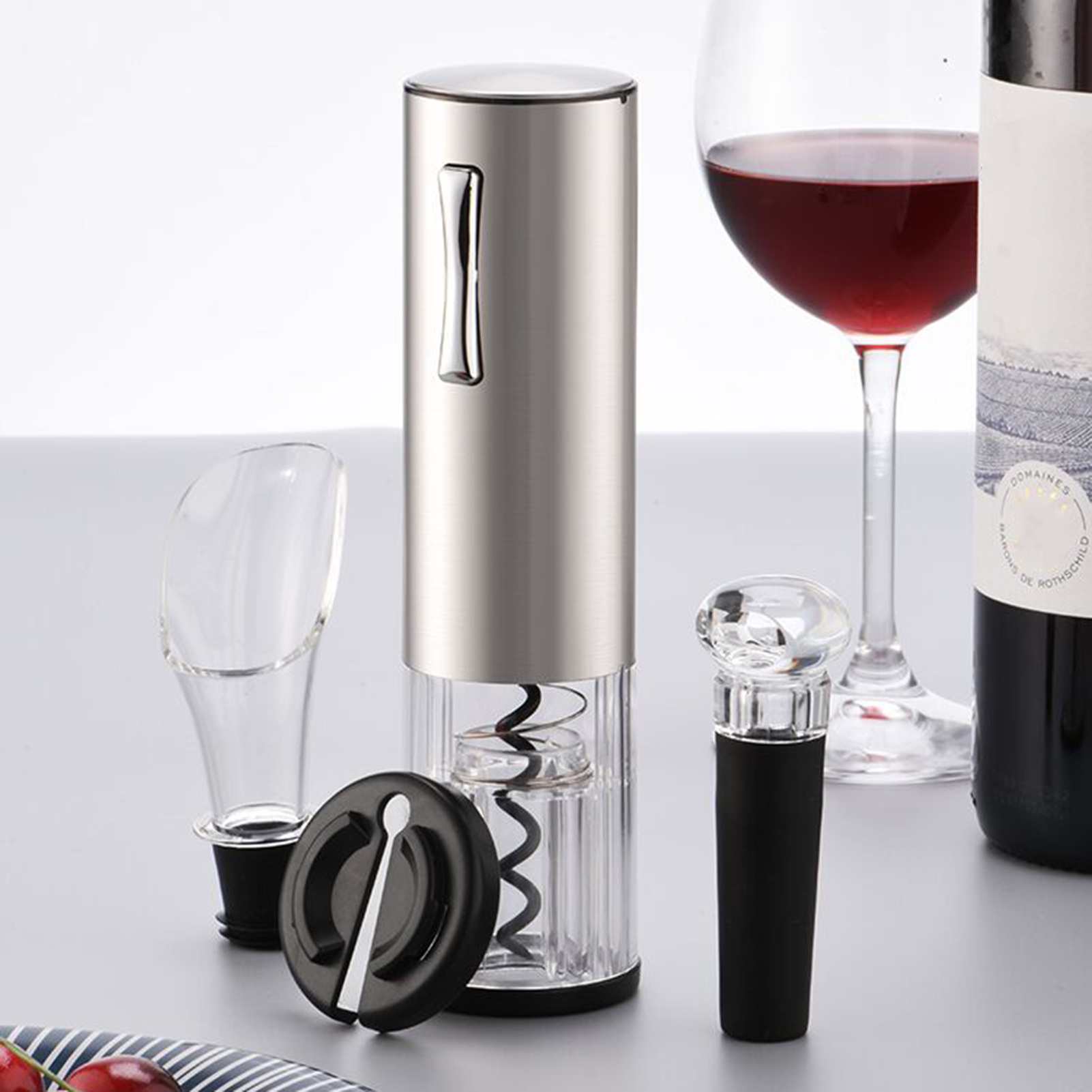 Bộ dụng cụ mở nắp chai rượu vang bằng điện