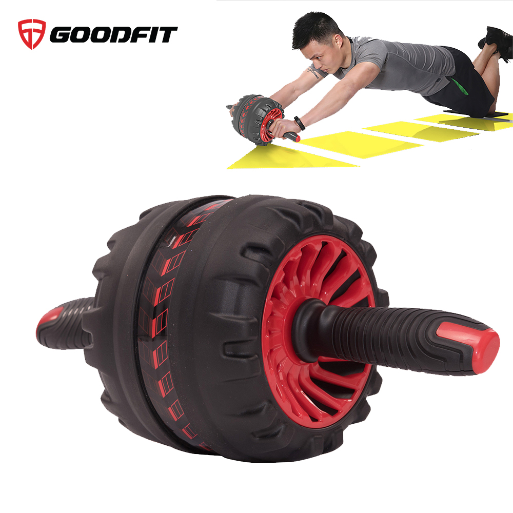 Con lăn tập bụng, con lăn tập cơ bụng trợ lực lò xo GoodFit chịu tải 200kg, hỗ trợ tập gym, tập thể dục tại nhà Goodfit GF600AB