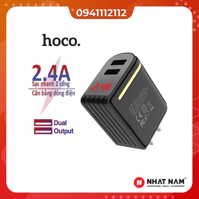 Củ Sạc 2 Cổng USB HOCO C39 Max 5V-2.4A , Led Hiển Thị Dòng Điện , IC Ổn Định Điện - Hàng Chính Hãng