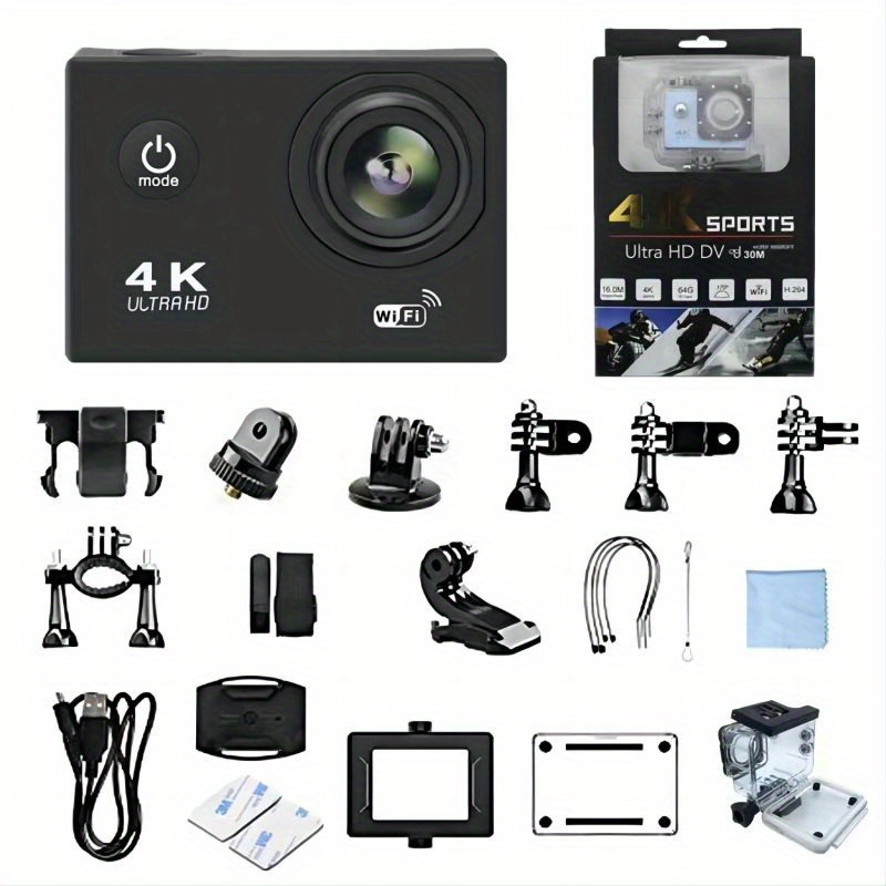 Camera Hành Trình 4k Sport 1080P Chống Nước Chống Rung, Cam Hành Động, Action Camera, Camera Gắn Ô Tô Xe Máy Xe Đạp Du Lịch kết Nối Wifi Hỗ Trợ Quay Đêm Lấy Nét Tự Động