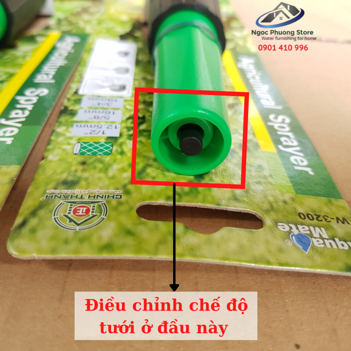 Vòi tưới cây bằng nhựa, nối ống mềm làm vườn thông qua cút nối nhanh AQUAMATE ĐÀI LOAN W3200