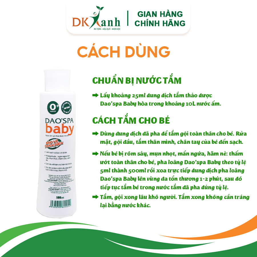 Xông Tắm Sau Sinh Dao'spa Mama, hộp 3 chai (250ml/chai) - Tặng 1 chai tắm bé Dao'spa baby 150ml - DK Pharma