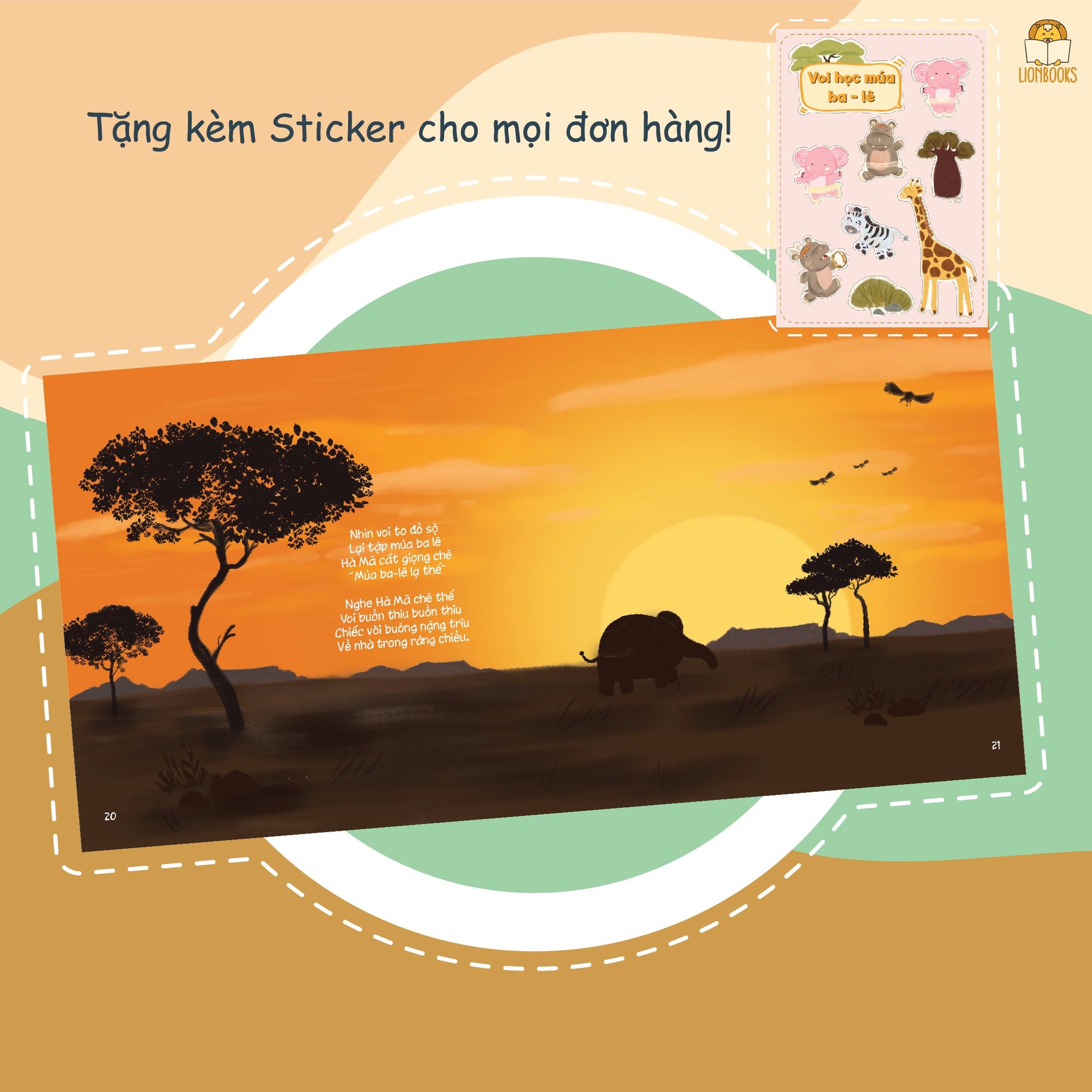 Sách Thơ Âm Nhạc - Cuốn Voi Học Múa Ba-lê - Sách bìa cứng tặng sticker và mã đăng nhập App Cảm thụ âm nhạc