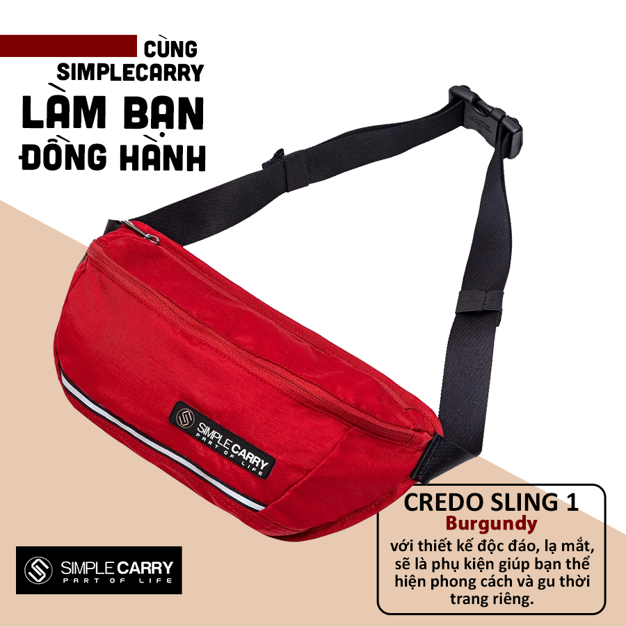 Túi đeo chéo SIMPLECARRY CREDO SLING 1 Vải Trượt Nước, Dày dặn, Chắc Chắn-Hàng Chính Hãng