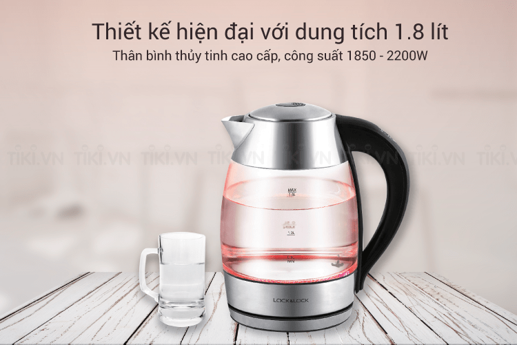 Ấm Siêu Tốc Thủy Tinh Cao Cấp EJK341 (đổi màu theo nhiệt độ nước) cam kết hàng chính hãng