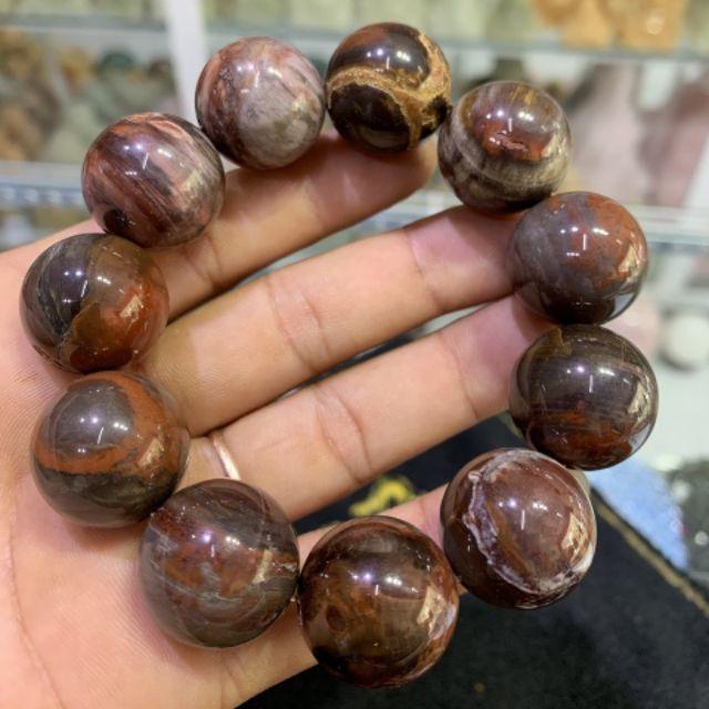 Vòng Tay Gỗ Hóa Thạch Size 20mm