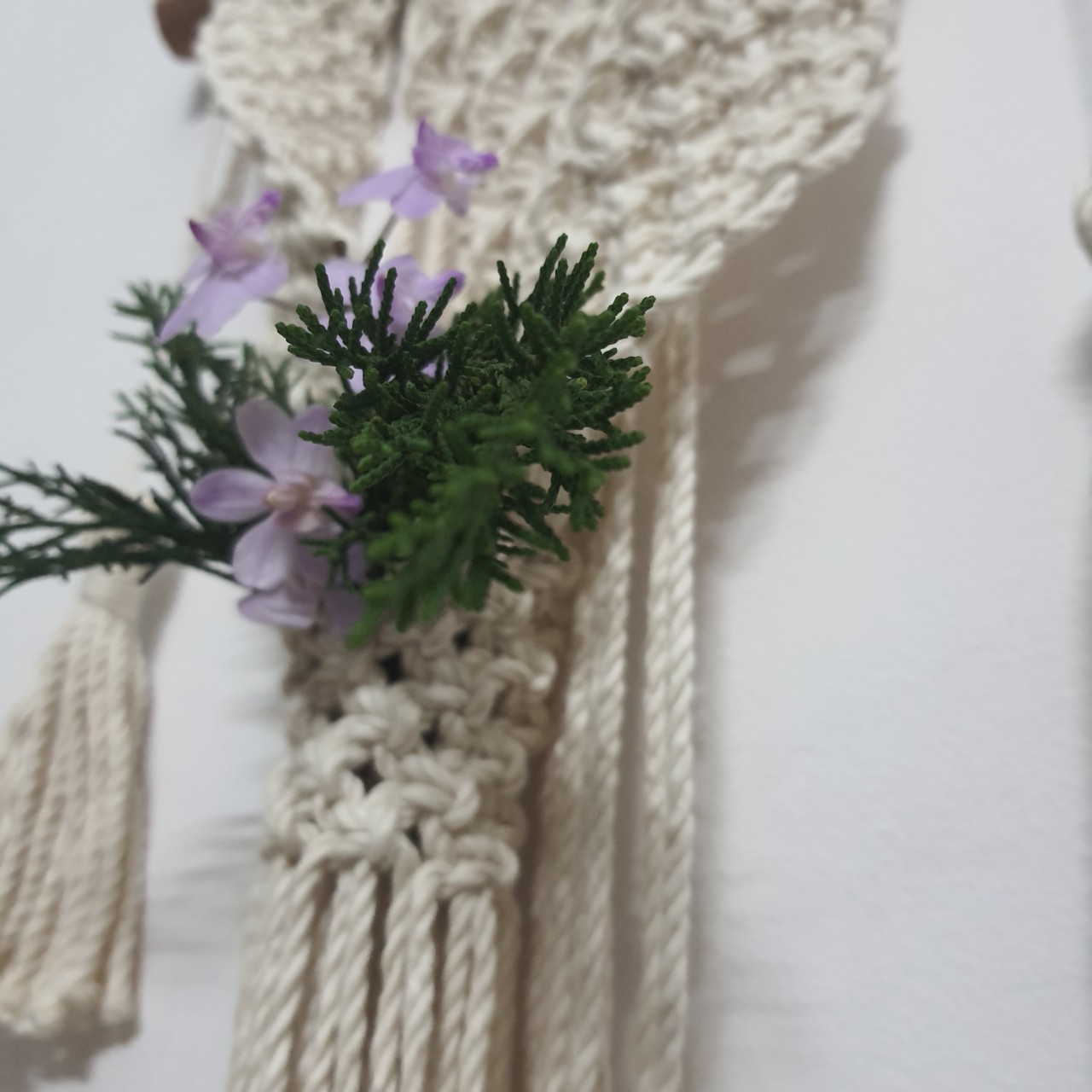 Giỏ hoa treo tường macrame - Ảnh thật - nhiều màu