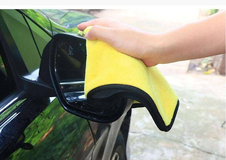 Khăn Lau Xe Microfiber 2 Lớp 30x40cm Chuyên Dụng Vải Bông Mềm Thấm Hút Cực Tốt