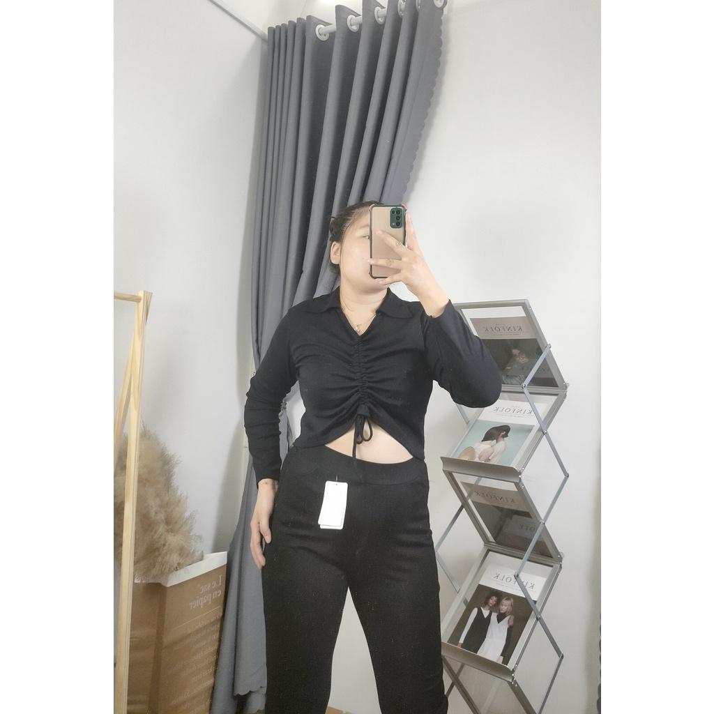 Quần dài bigsize nữ ống loe xẻ có túi trước QOLX
