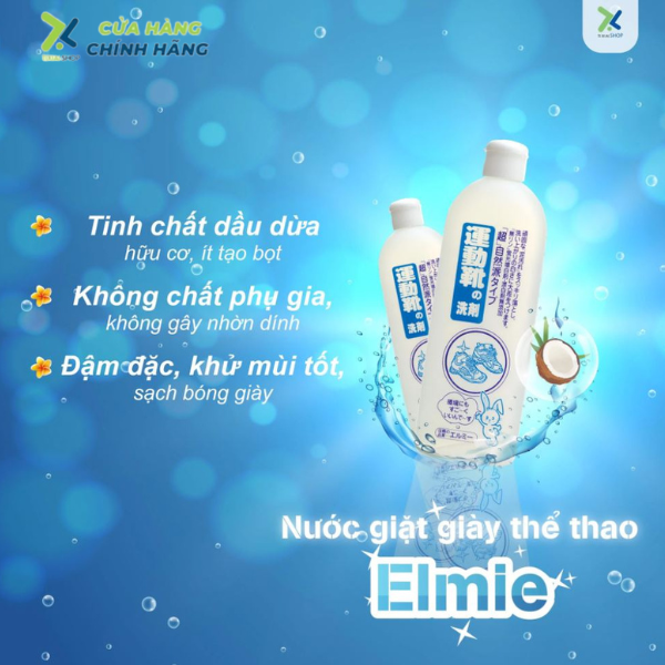 Nước giặt giày thể thao Elmie - 500ml (Hàng nội địa Nhật bản)