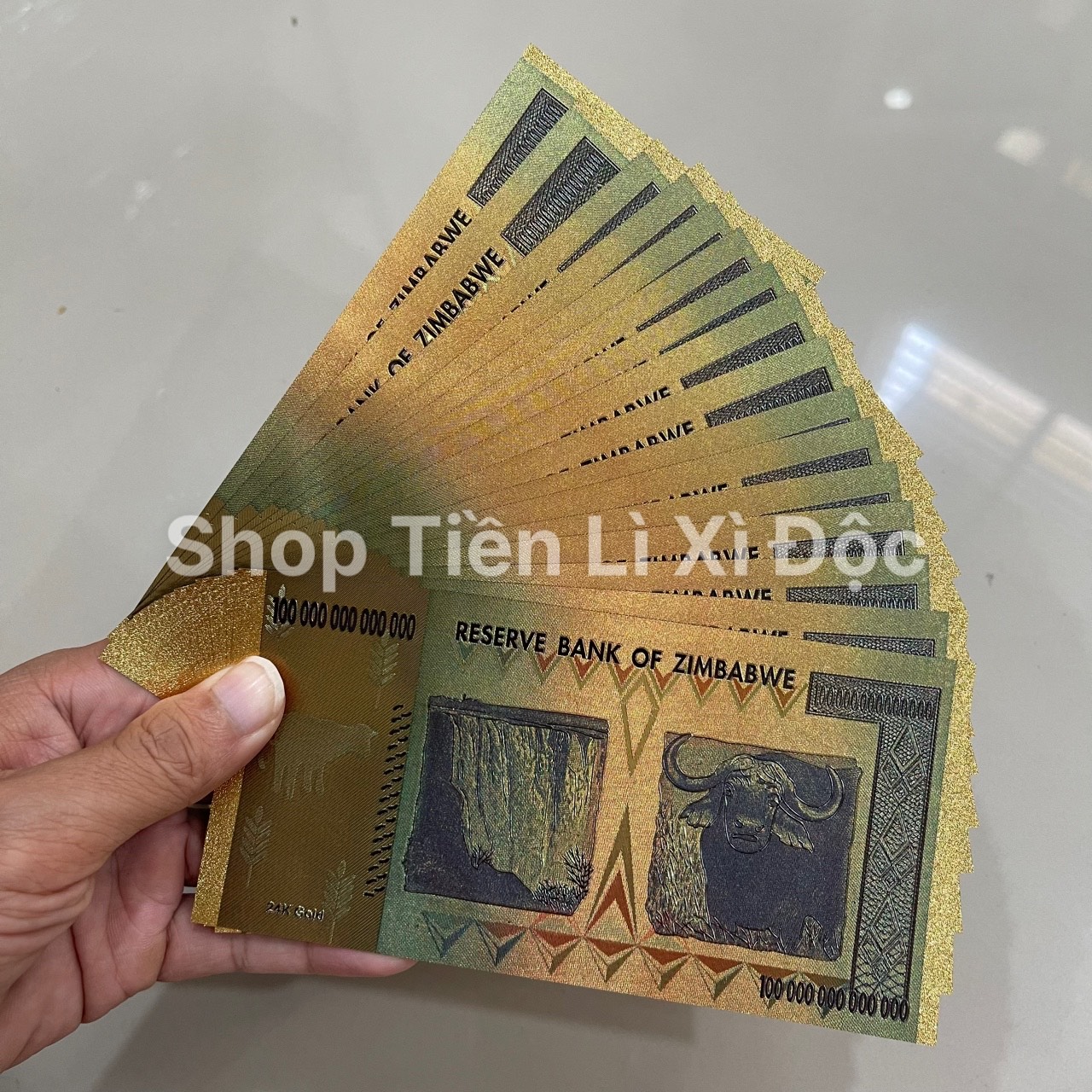 Combo 10 Tờ Tiền Zimbabwe Plastic, 100 Ngàn Tỷ Zimbabwe, Tờ Tiền Mệnh Giá Lớn Nhất Thế Giới