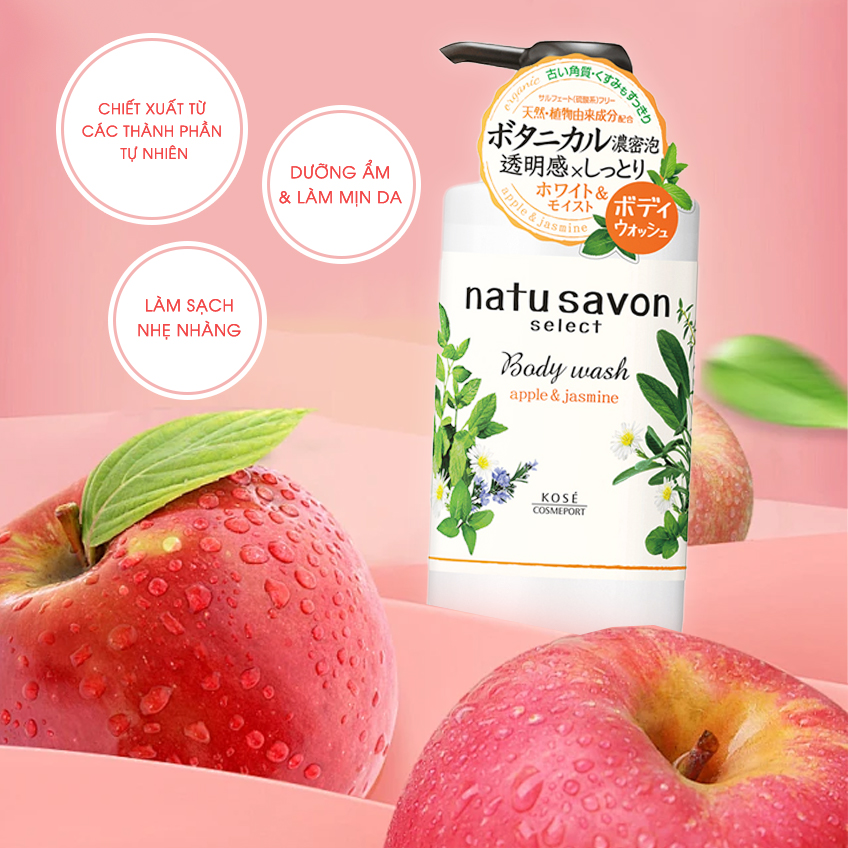Sữa Tắm Dưỡng Ẩm Và Làm Trắng Da Kose Softymo Natusavon Select White Body Wash Moist (500ML)