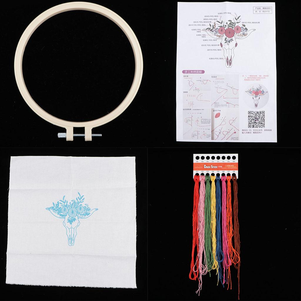 1 Bộ DIY Thêu Starter Kit Vòng Hoa Mẫu Vá Craft