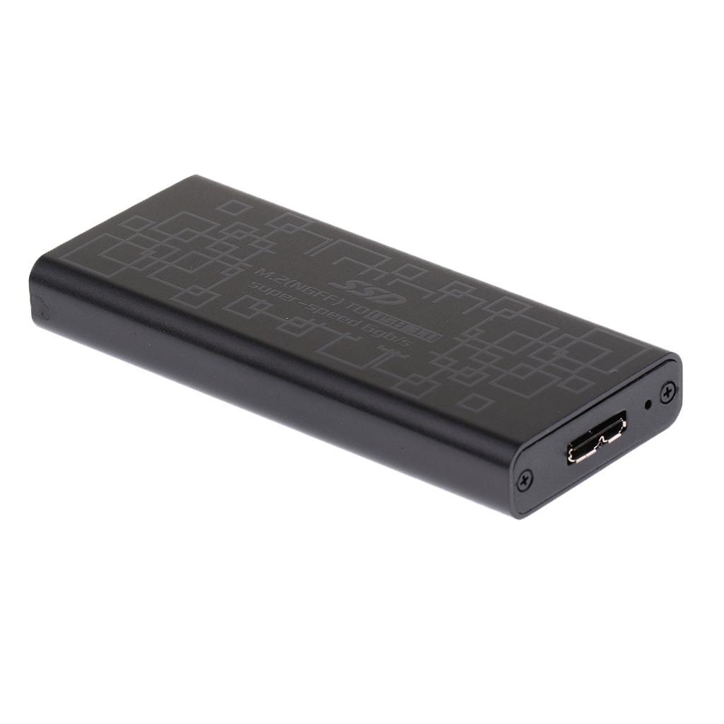 M.2 SSD to USB 3.0 External HDD Case Enclosure Adapter Converter Black