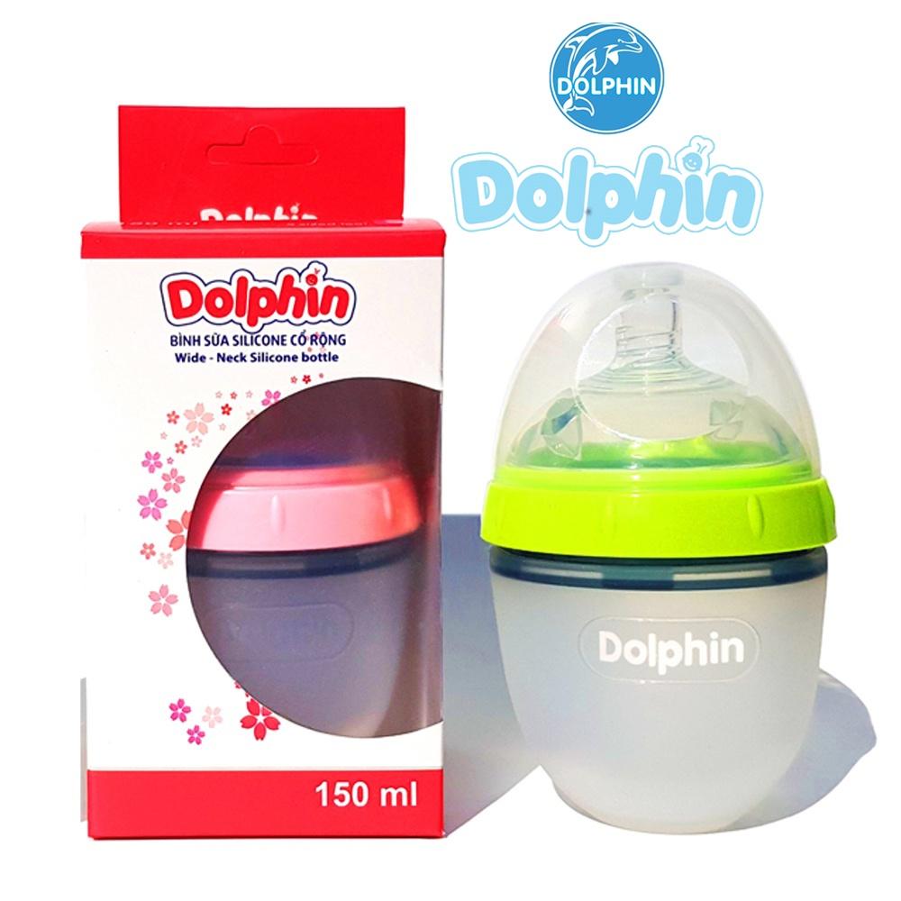 Bình sữa Silicone cao cấp Dolphin cổ rộng 150ml - DP049