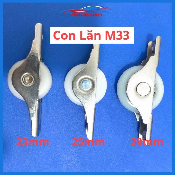 Con lăn ròng rọc cửa trượt tủ tường tủ quần áo M33 đường kính 23/25/29mm