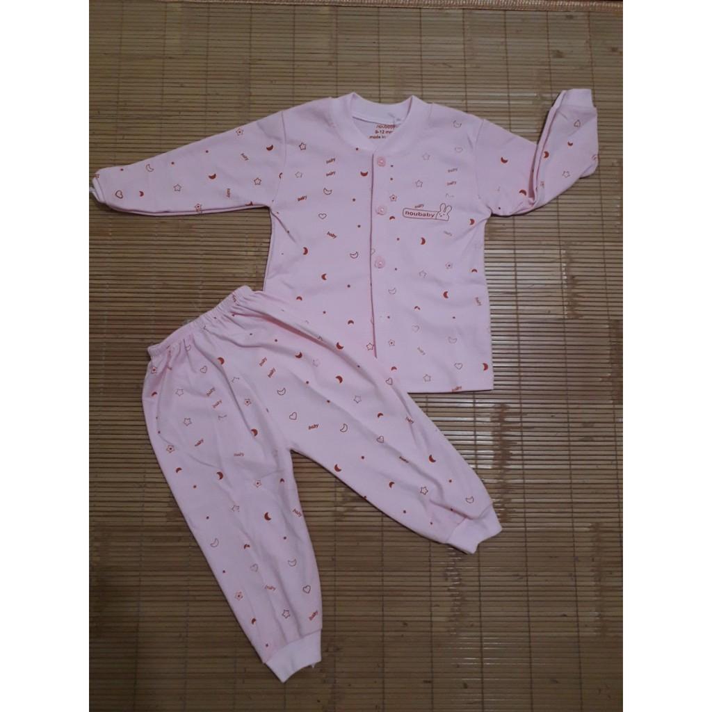 Bộ quần áo thu đông dài tay CÀI GIỮA mẫu ngẫu nhiên NBB cho bé từ 0-15 tháng tuổi