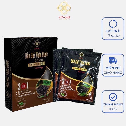 DẦU GỘI THẢO DƯỢC ĐEN & NÂU TÓC SINORI 20ML X 2