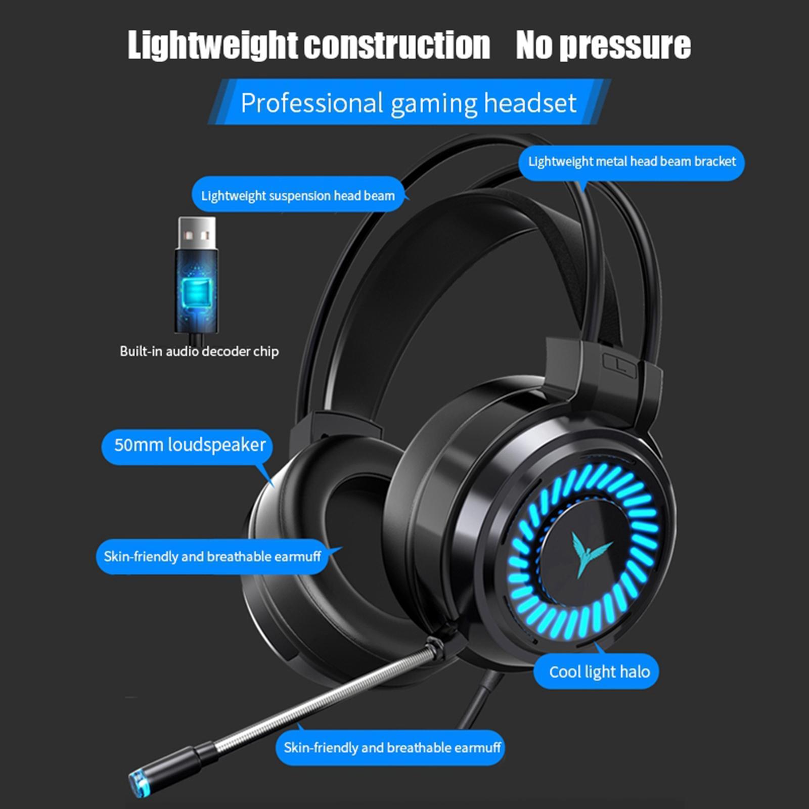 Headset PC Headphone 7.1 Surround Sound for PC  Laptop USB