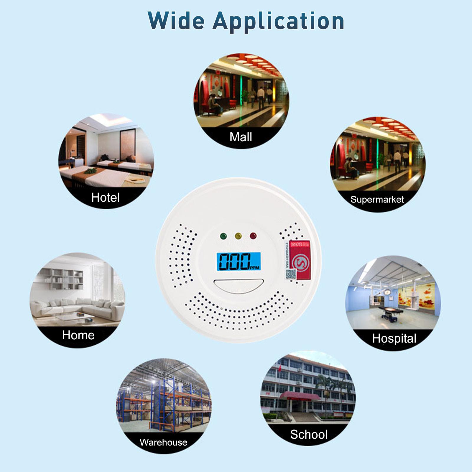 Máy Dò Báo Động Carbon Monoxide Với Màn Hình Kỹ Thuật Số Cảnh Báo Bằng Giọng Nói Thông Minh An Toàn Cho Gia Đình