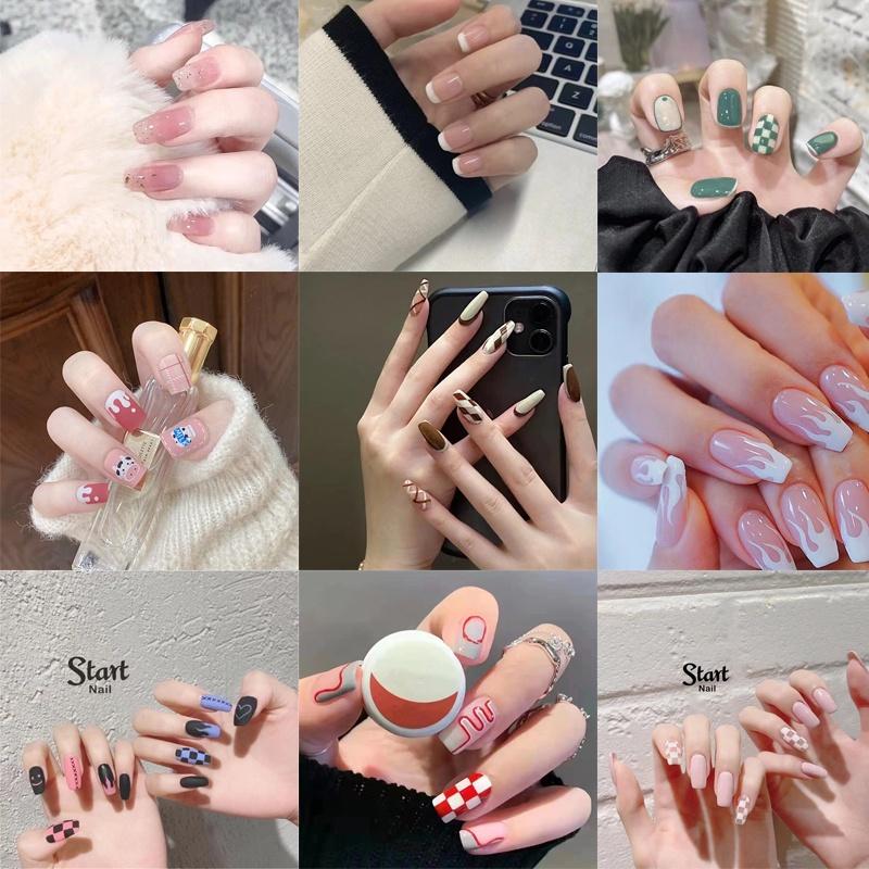 Net red Móng Tay Giả Nhỏ Tươi Tắn Dán Móng Tay Có Thể Tháo Rời Chống Thấm Nước ins MM