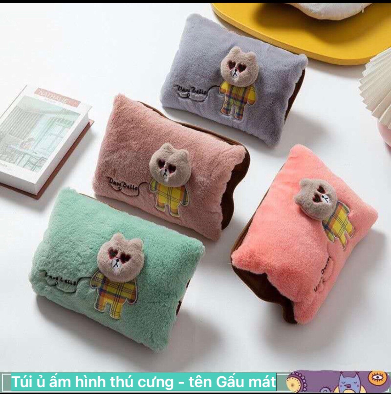 Túi gối ủ ấm tay mùa đông thú cưng nghộ nghĩnh ,Túi chờm sưởi tay giữ nhiệt hình thú cute dễ thương ,giữ ấm sạc điện M02 -Sản phẩm nhiều màu hàng giao ngẫu nhiên