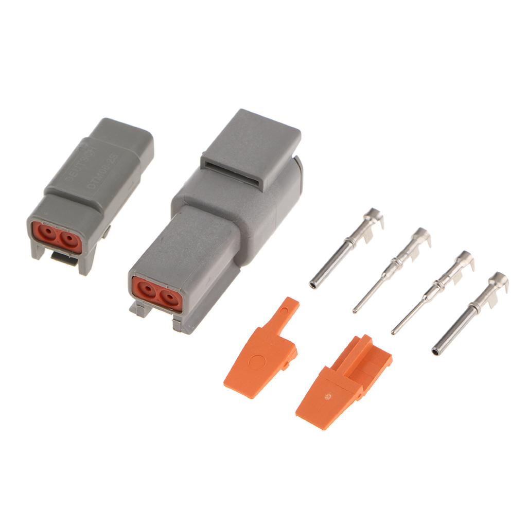 1 Kit 2Pin Way Car Sealed Electrical Wire Connector  and Terminals Kit