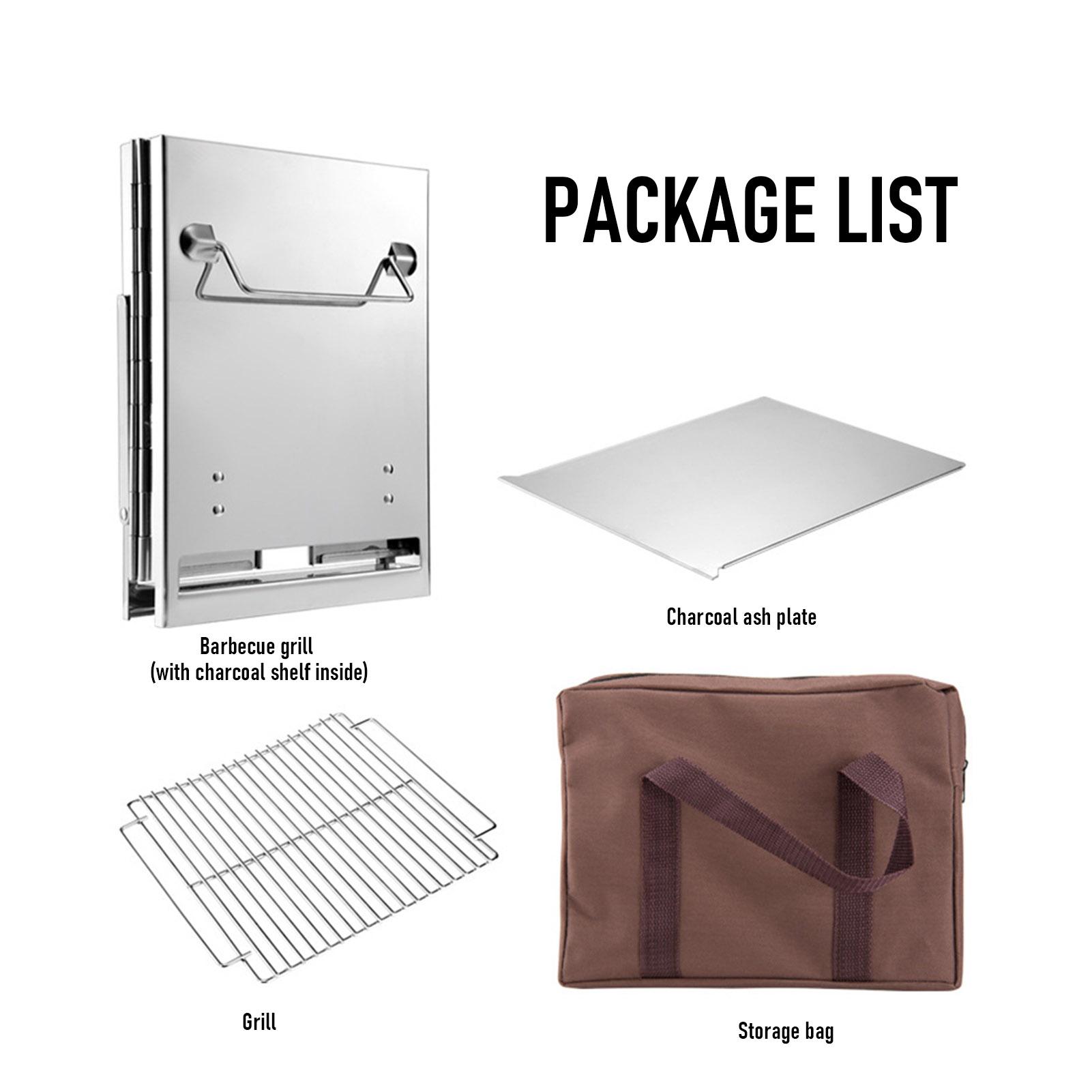 Bếp bằng thép không gỉ gập mini có thể nướng thịt nướng cho vườn cắm trại ngoài trời gọn nhẹ