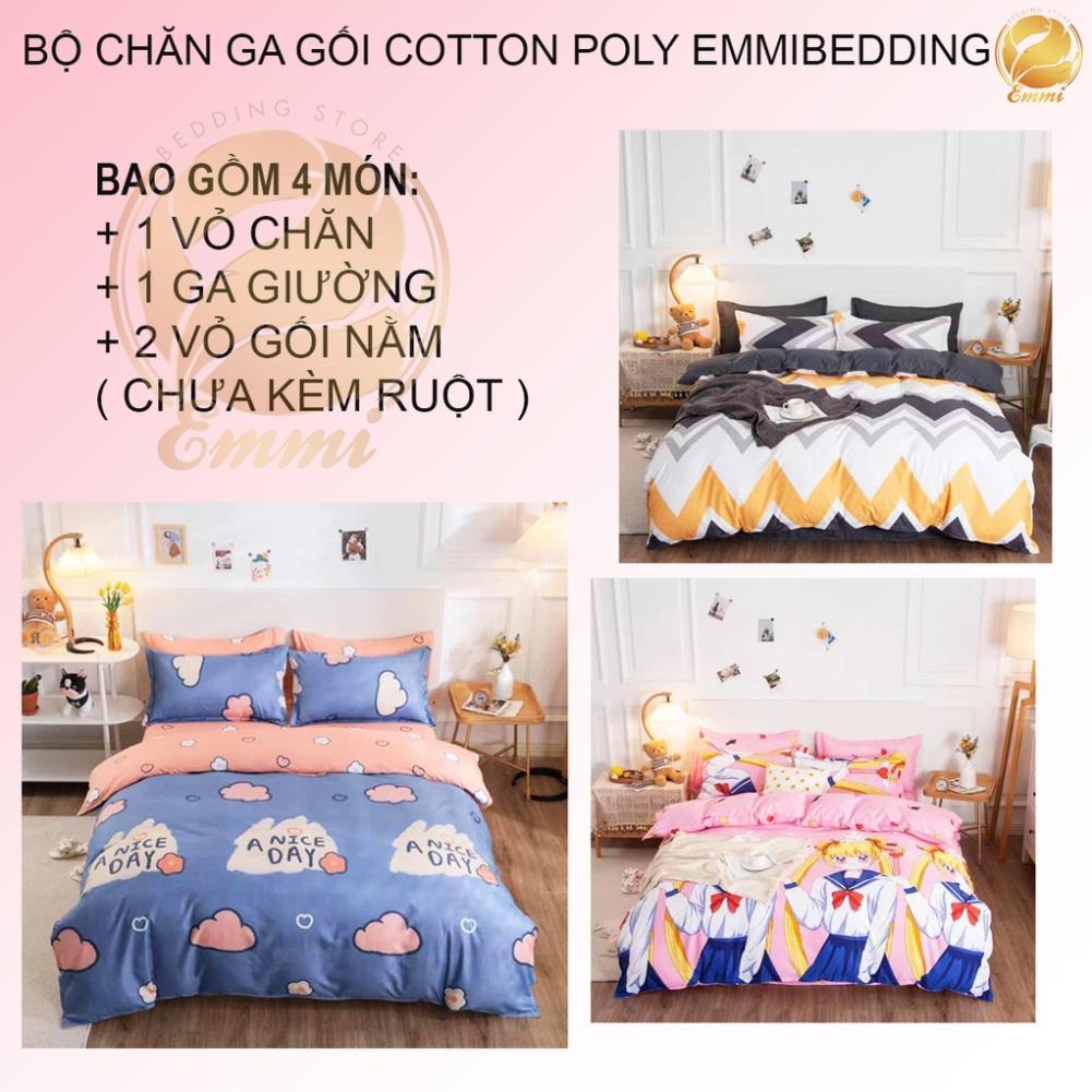 Bộ Chăn ga gối , cotton poly cao cấp- mẫu new miễn phí bo chun