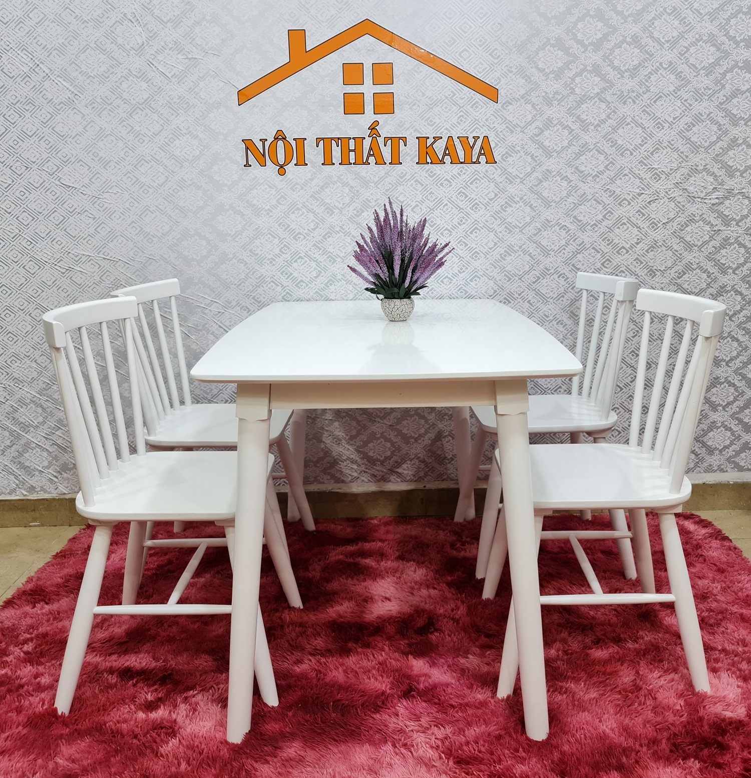 Bàn ăn tròn gỗ 4 ghế lưng tựa HTP-BA808