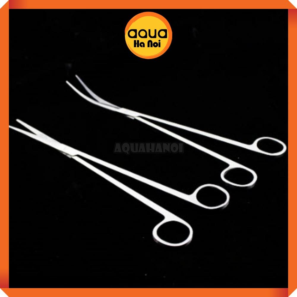 Kéo lưỡi thẳng/lưỡi cong cắt tỉa cây thủy sinh Jusuo - inox không gỉ - 25cm