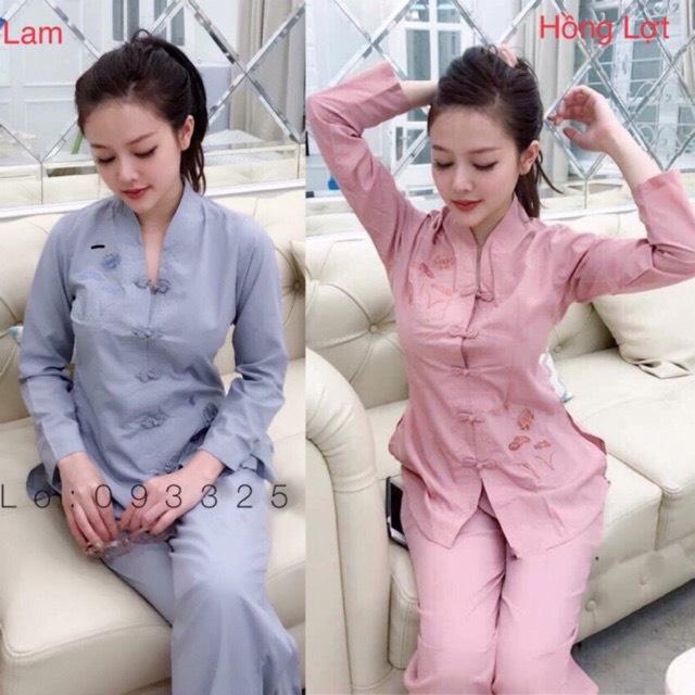ĐỒ LAM ĐI CHÙA Mẫu Bà Lai Vải Kate Mịn