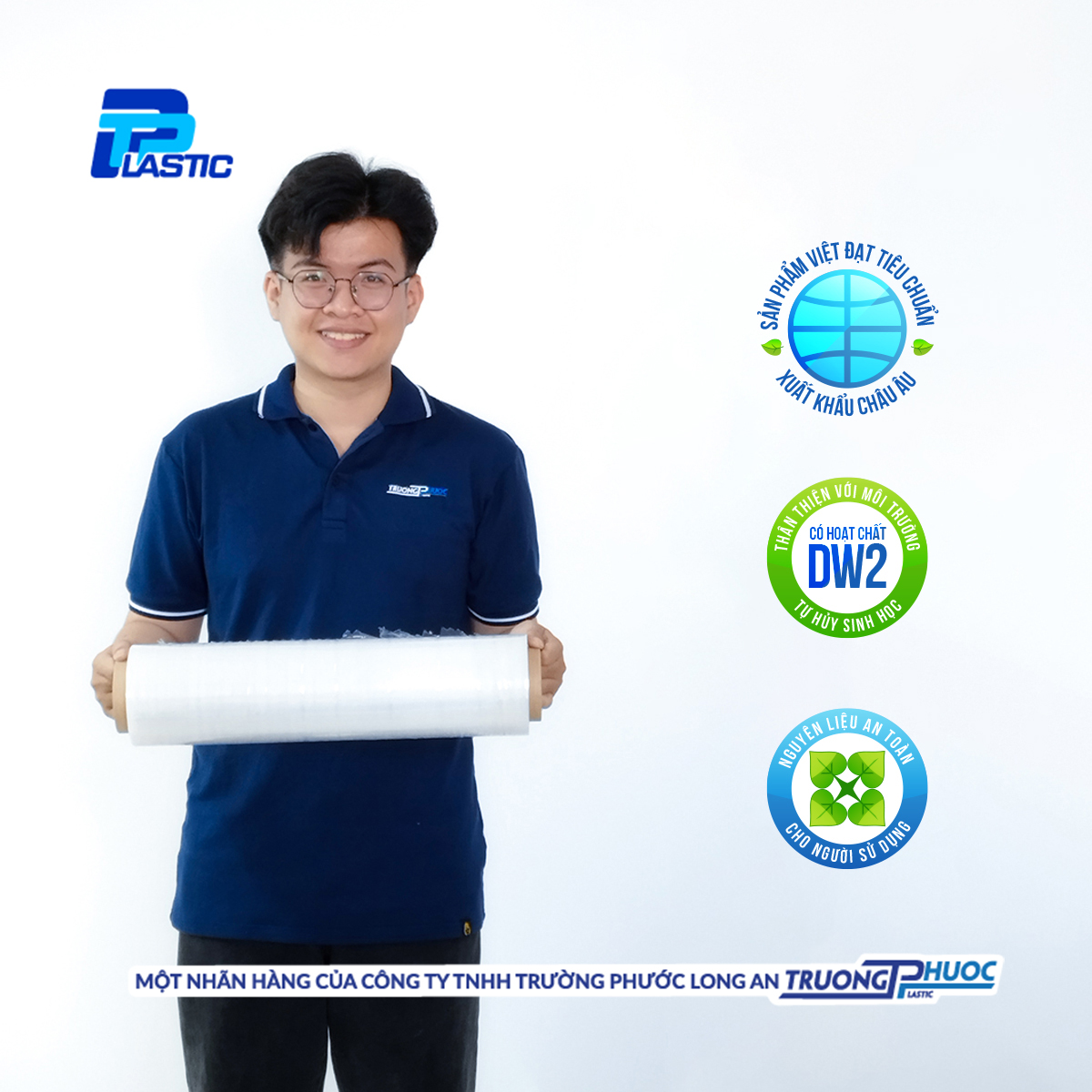 Màng PE Quấn Hàng Pallet TPP, PE Stretch Film, Màng Nhựa Bọc Hàng, Màng Co, Màng Cuốn Hàng,Màng Chít, 2.2kg/cuộn, TRONG SUỐT