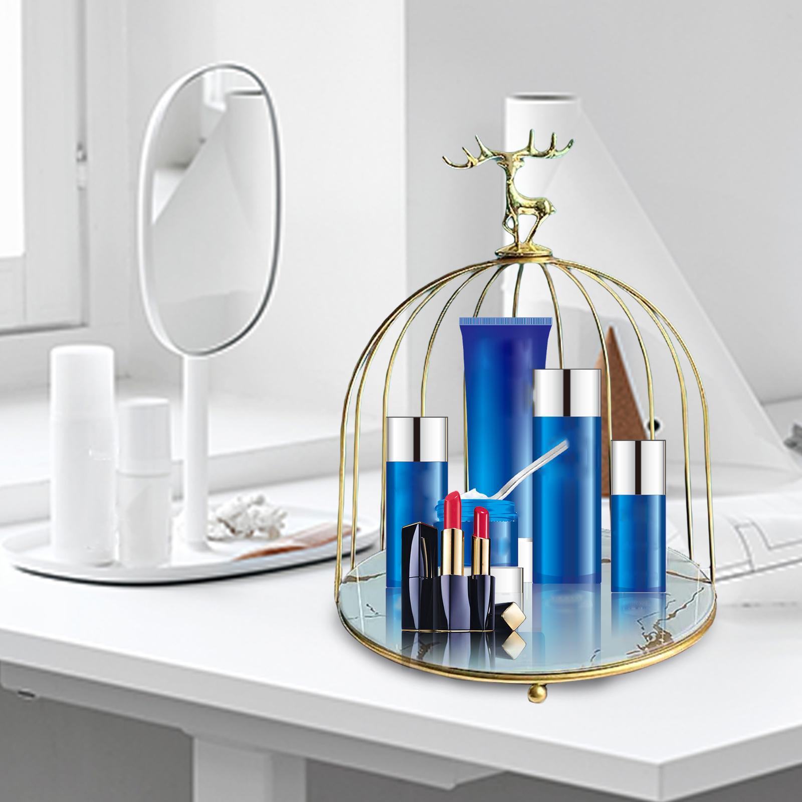 2 Pieces Bird Cage Cosmetic Storage Racks Dresser Makeup Organizer Shelves