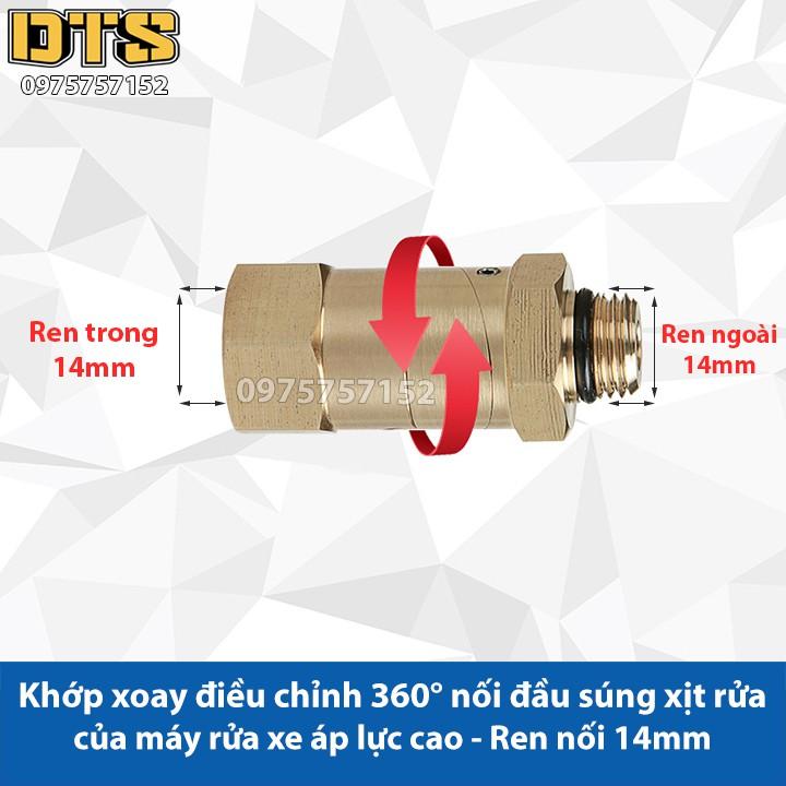 Khớp xoay điều chỉnh 360 độ nối đầu xịt rửa của máy rửa xe áp lực cao - Ren nối 14mm