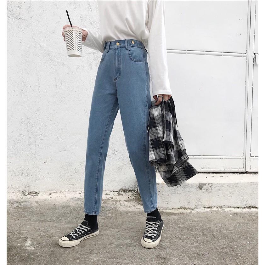 Quần baggy jeans lưng thun