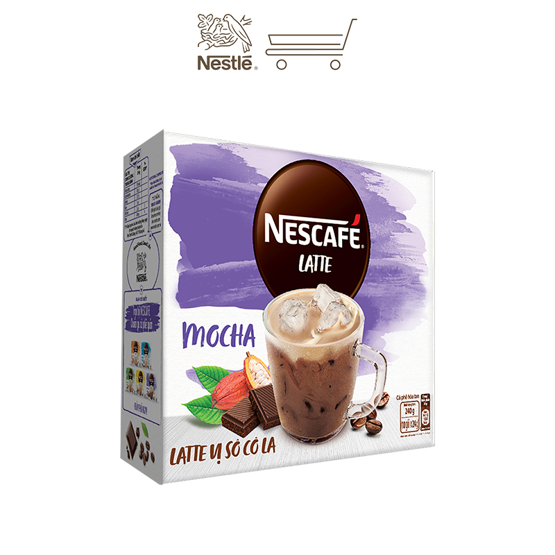 Combo 3 hộp cà phê hòa tan Nescafé Latte vị sô cô la (Hộp 10 gói x 24g)