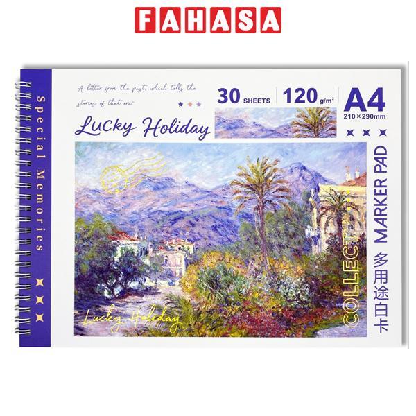 Tập Vẽ Lò Xo A4 - 120gsm - Depai 2002-25 (30 Tờ) - Lucky Holiday
