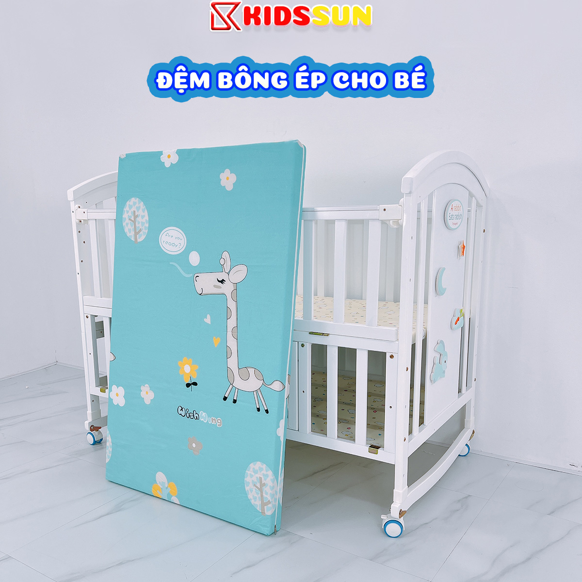 Nệm/ Đệm Cũi Cho Bé Dùng Cho Nhiều Kích Thước Cũi Đa Năng - Chất Liệu Nệm Bông Ép 5cm Hoặc Mút Trứng 7cm - Nệm Vỏ Có Khoá Kéo Tiện Lợi