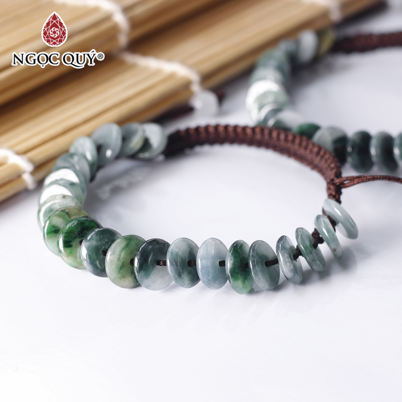 Vòng thắt dây đồng điếu cẩm thạch - Ngọc Quý Gemstones