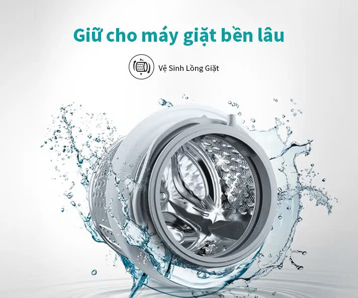 Máy giặt sấy 2IN1 Hisense Inverter 10.5kg WDQA1043BT sạch khuẩn 99.9%, bảo hành 3 năm - HÀNG CHÍNH HÃNG