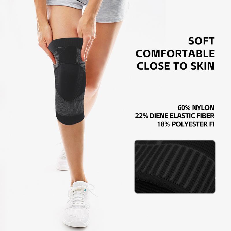 SKDK 1PC nén đầu gối nẹp đầu gối đầu gối chống trượt nylon bóng rổ thoáng khí chạy quần vợt hỗ trợ nẹp đầu gối Color: Black Size: XXXL