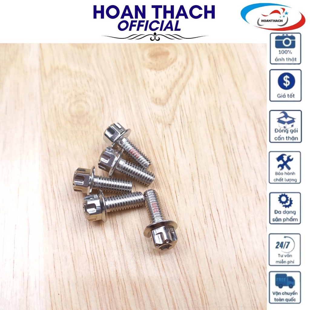 Ốc 6L15 Trụ Vương Miện Trắng dùng cho nhiều dòng xe máy SP016465 (giá 1 con)