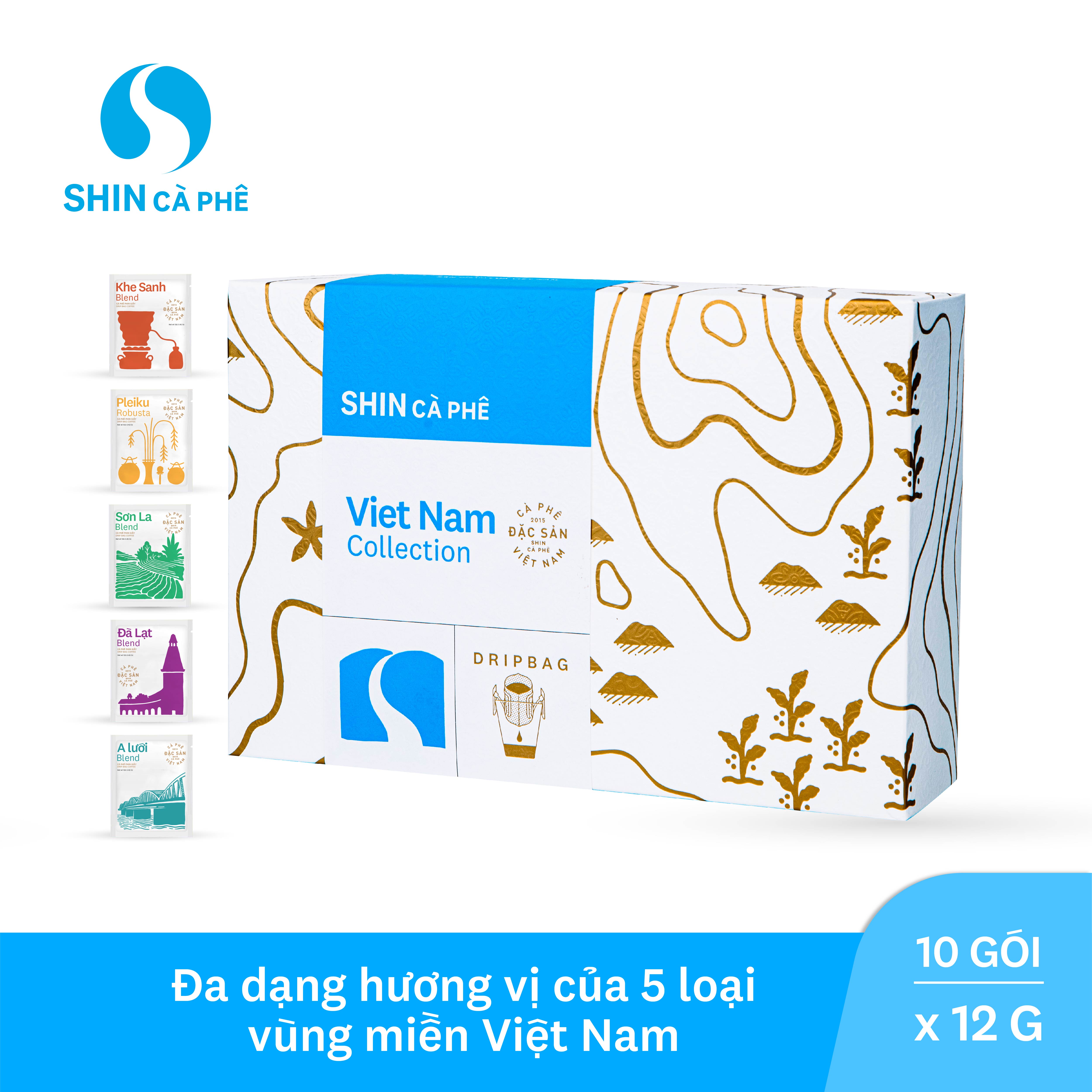 SHIN Cà Phê - DripBag Việt Nam Collection hộp 10 gói - Phin Giấy tiện lợi