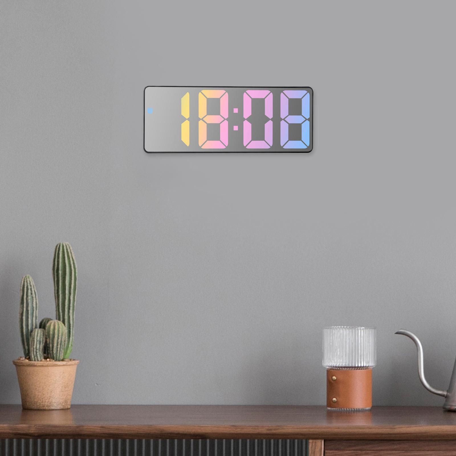 Colorful Digital Alarm Clock Desktop Smart LED Clock with Temperature Date