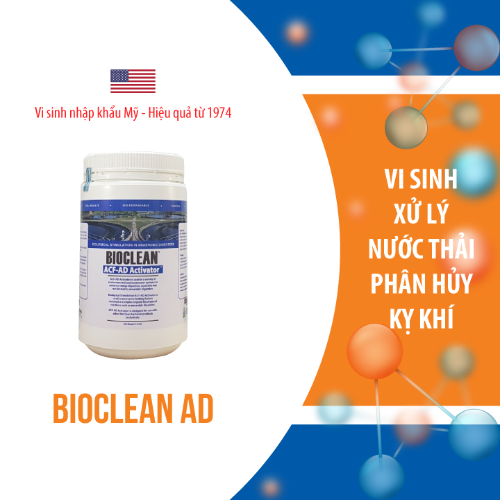 Vi sinh phân hủy kỵ khí trong nước thải Bioclean ACF AD Activator hàng Mỹ NSX Sun &amp; Earth Microbiology - Chai 2,5 lbs = 1,13 kg