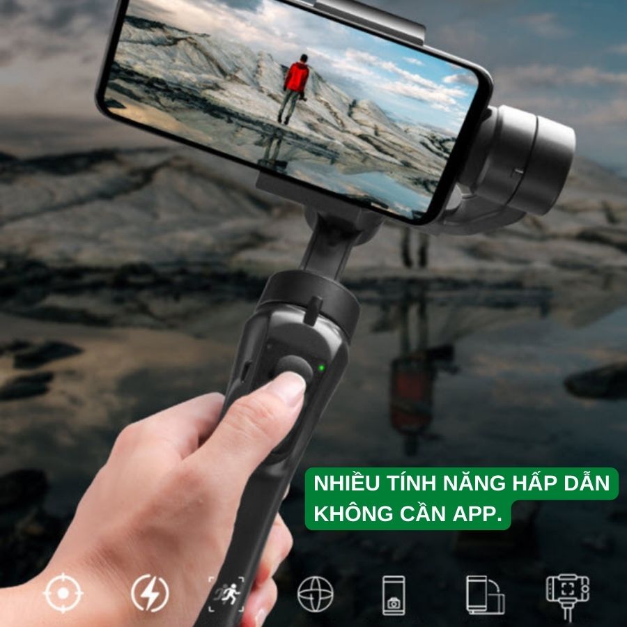 Tay cầm chống rung F6 - Gimbal chống rung điện thoại 3-AXIS F6, điều khiển 4 chiều dễ dàng, kết nối bluetooth nhanh