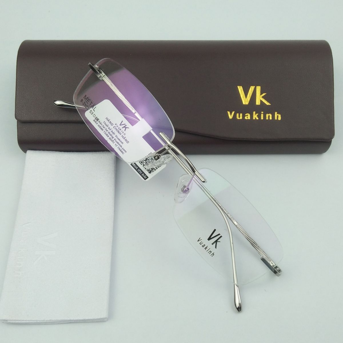 Gọng kính cận không viền càng massaga VK-37