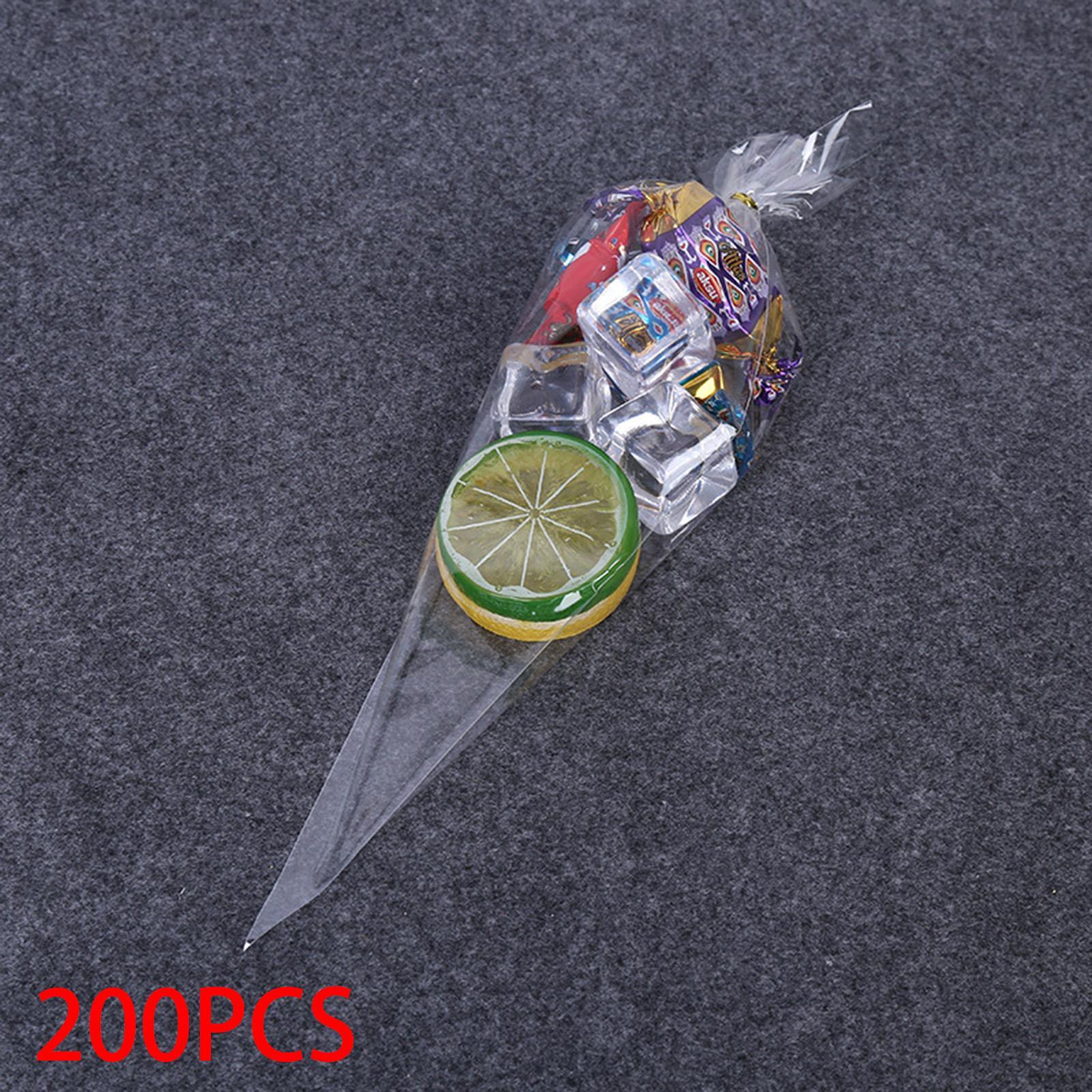 200 Pieces Cone Shaped Bags Cello Treat Bags Bag for Party Favour